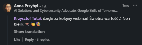 Opinia uczestnika warsztatów AI Ninjas